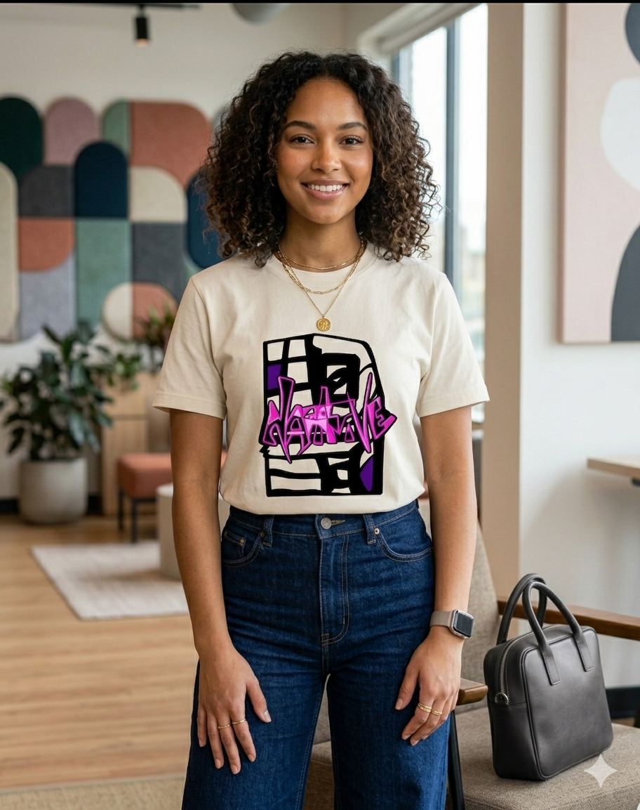 Narrative Graffiti T-Shirt Pink-Black