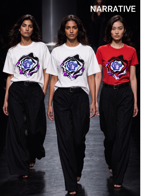 BLUE FLOWER T-SHIRT REGULAR FIT