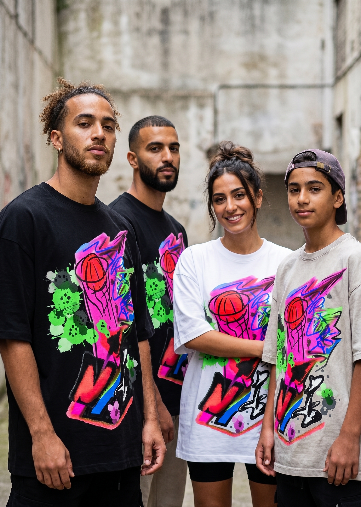 NARRATIVE STREET - OVERSIZE GRAFFITI BASKETBALL T-SHIRT