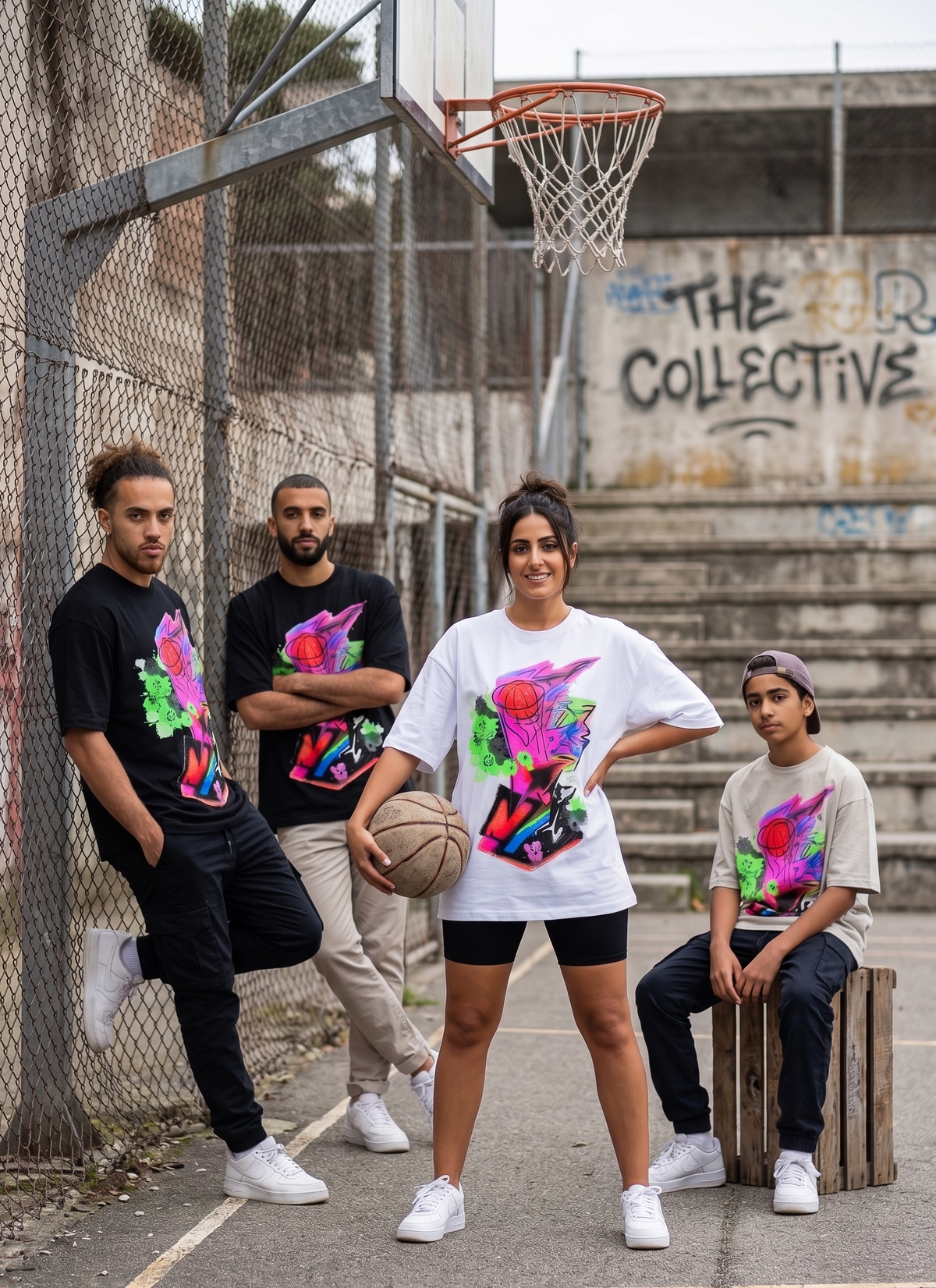 NARRATIVE STREET - OVERSIZE GRAFFITI BASKETBALL T-SHIRT