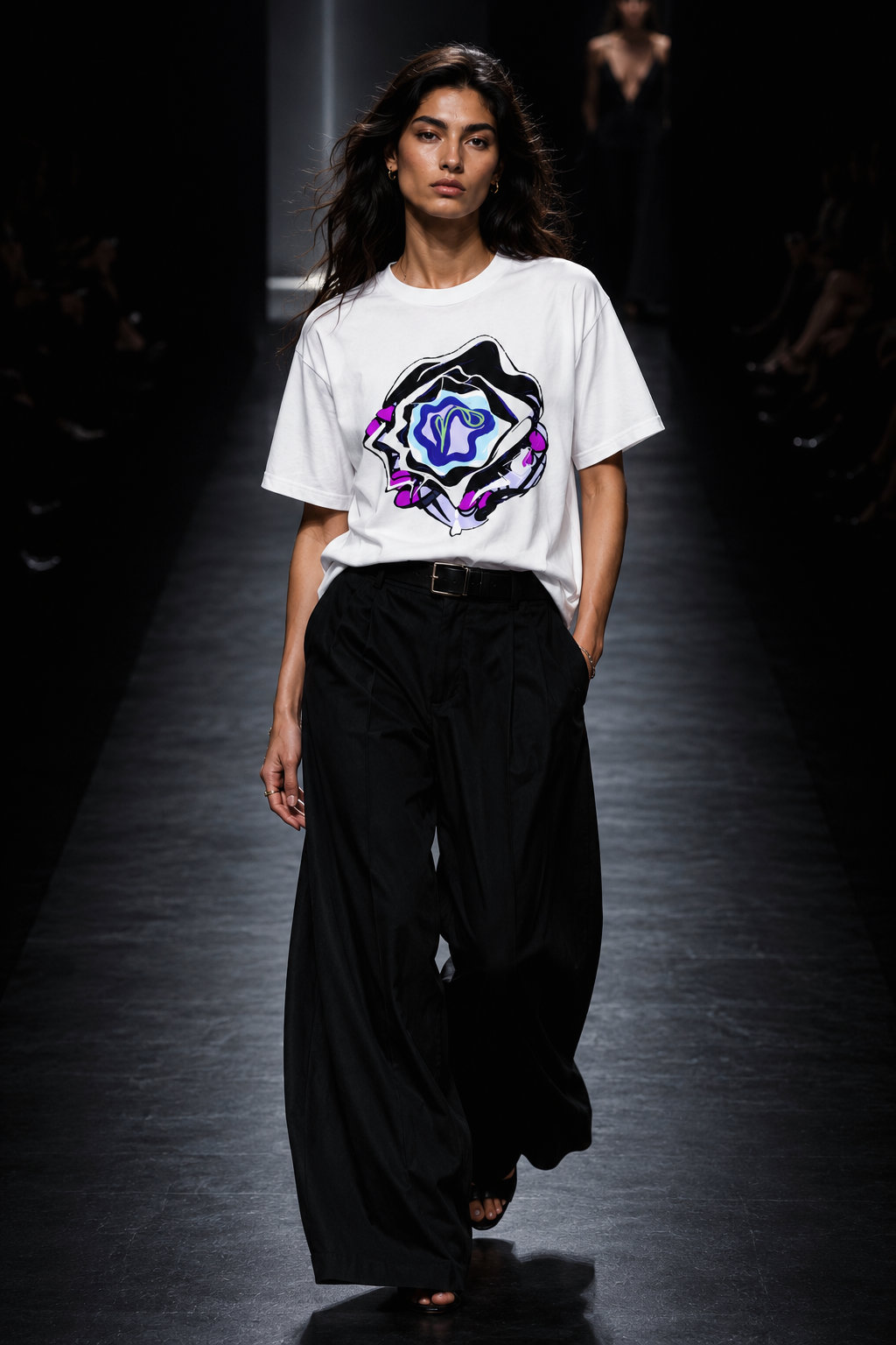 HIGH QUALITY FLOWER PRINT COTTON T-SHIRT