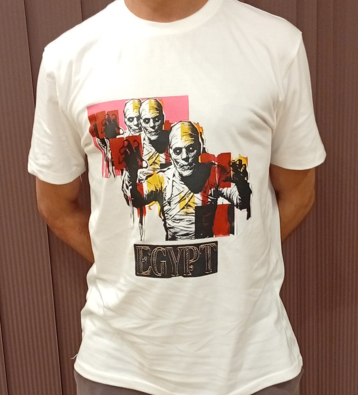 ZOMBIES IN EGYPT GRAPHIC MULTICOLOR T-SHIRT