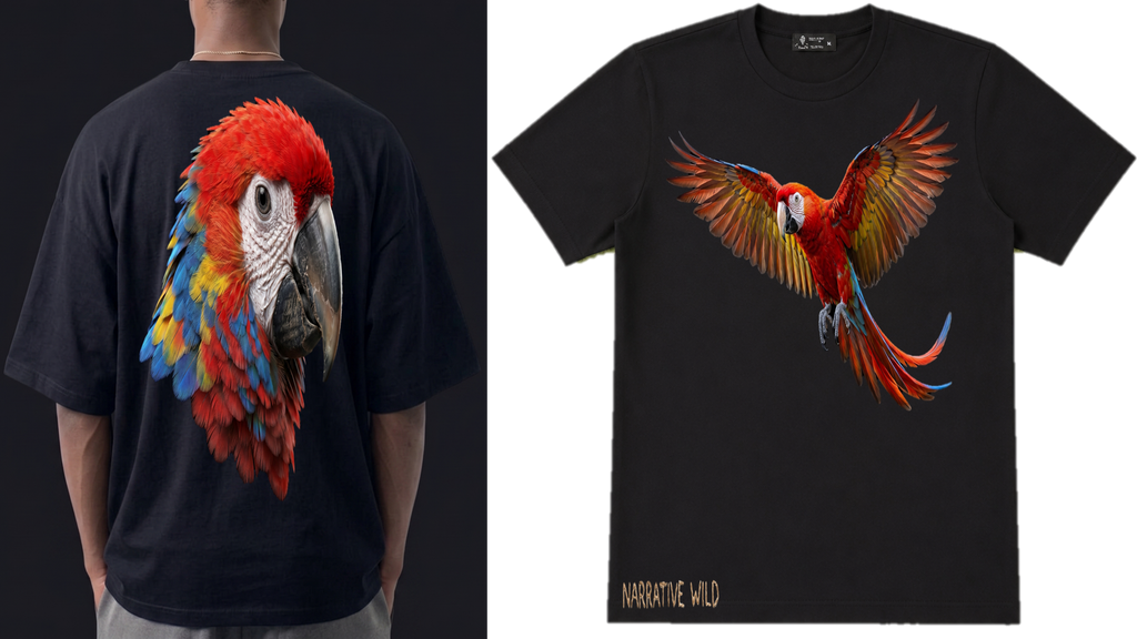 NARRATIVE WILD - PARROT OVERSIZE UNISEX t-SHIRT