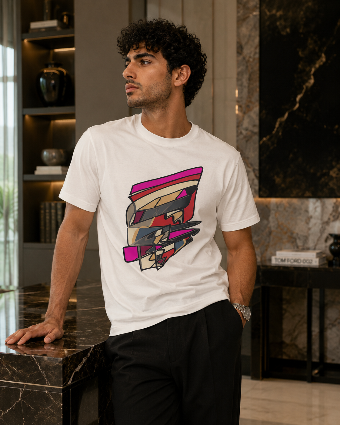 Narrative Art Pink Abstract T-shirt
