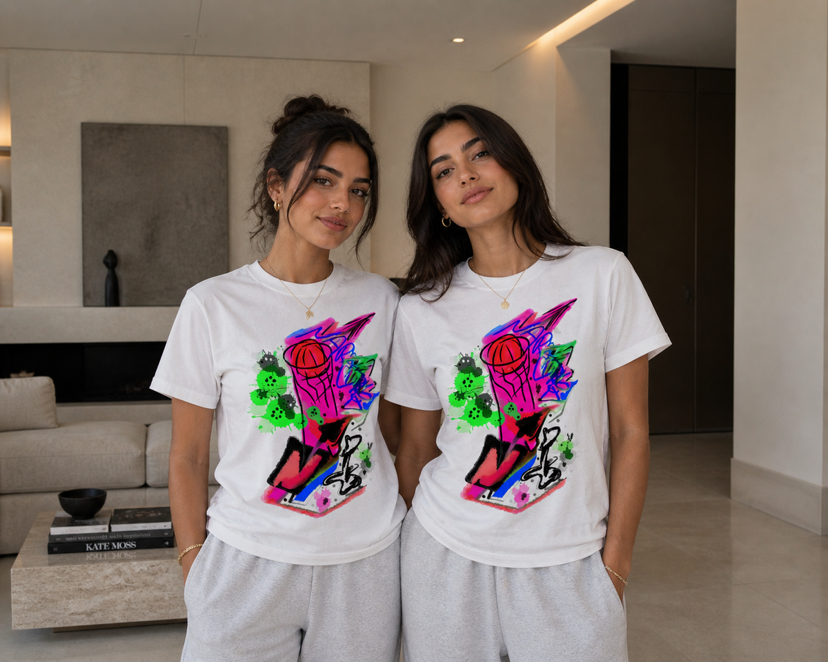 NARRATIVE STREETS - GRAFFITI BASKETBALL T-SHIRT (REGULAR FIT)