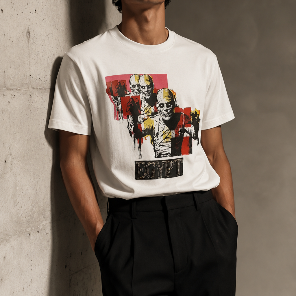 ZOMBIES IN EGYPT GRAPHIC MULTICOLOR T-SHIRT